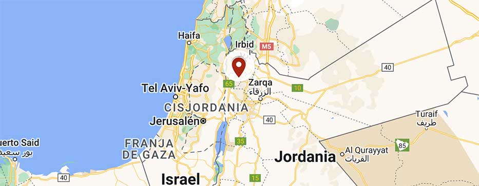 Mapa ubicacion Ajloun Ajloun