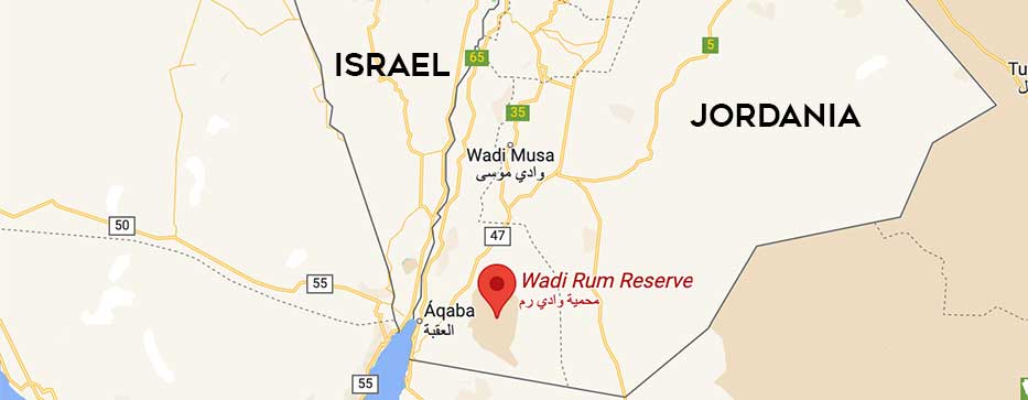 Mapa desierto Wadi Rum